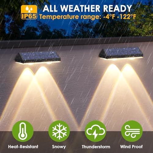 Solar Fence Lights Outdoor (12 Count)