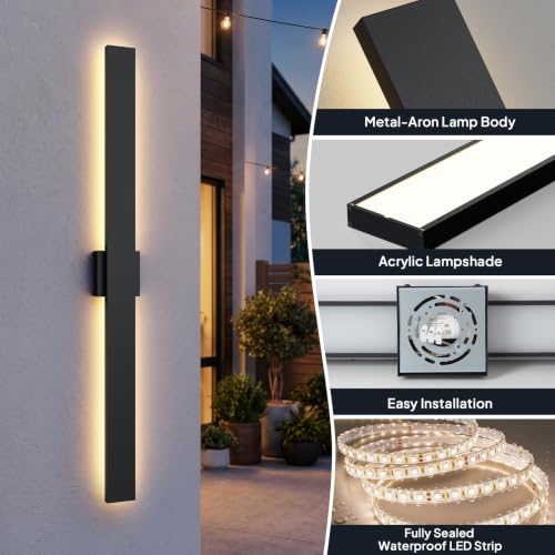 2 Pack LED Outdoor Wall Sconce Dimmable (47.2in)