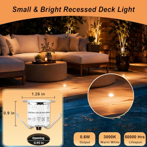 Recessed LED Deck Light Kits 16 Pack (16 Count)