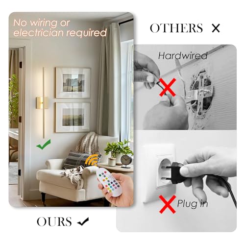 28.3 Inch Battery Operated Wall Sconces Wireless Set of 2 (2 Count)