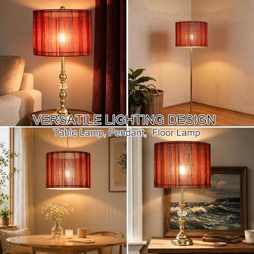 bamboo lamp shade with modern decorative red &black stripe