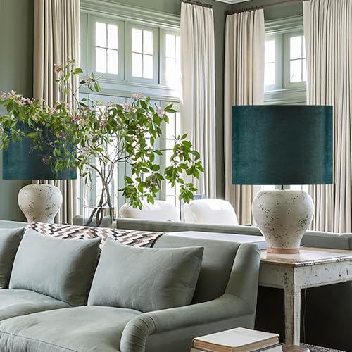 Green Velvet Lampshades Set of 2 (2 Count)