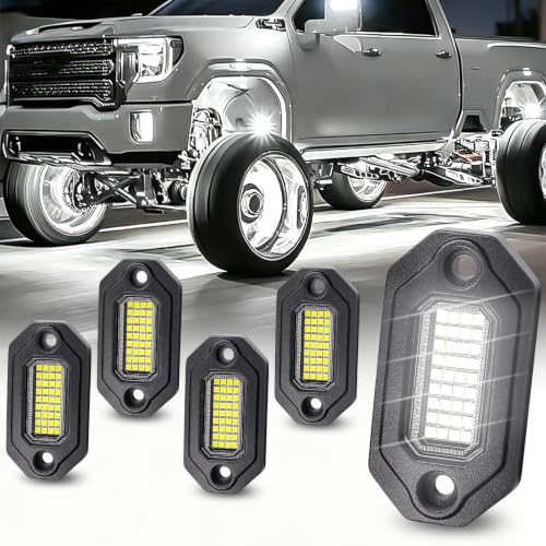 4 Pods Aluminium Pure White LED Rock Lights Full Kit (4 Pods)