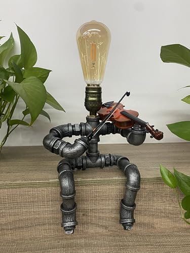 Industrial Pipe Violinist Table Lamp