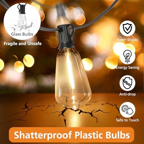 3 Color in 1 LED Outdoor String Lights with Remote