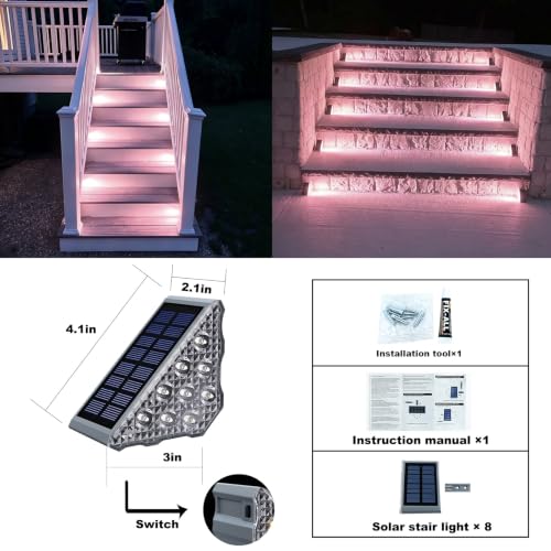 Solar Stair Lights 8 Pack (8 Count)