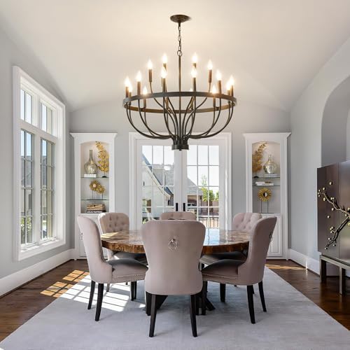 32 Inch Black Farmhouse Chandelier 18