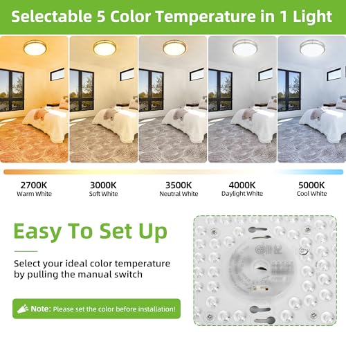 16 inch Dimmable LED Flush Mount Ceiling Light Fixture