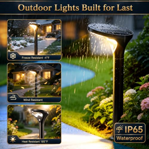 400LM Solar Pathway Lights with Motion Sensor (4 Count)