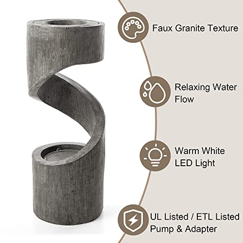 Outdoor Water Fountain with LED Light