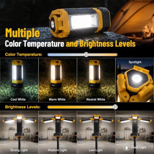 12000mAh Rechargeable Camping Light with Stand 73.2''