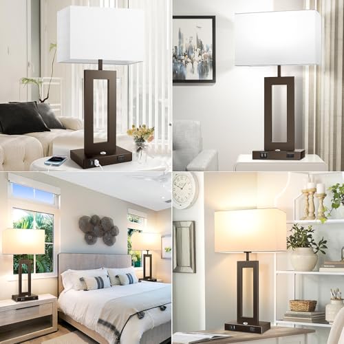27.2’’ Tall Brown Table Lamps for Living Room Bedroom
