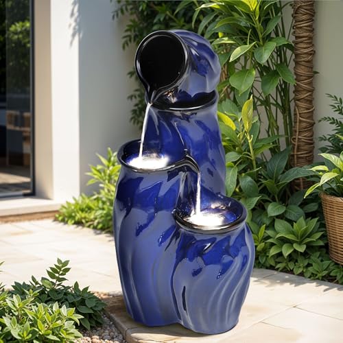 29" Ceramic Water Fountain Outdoor