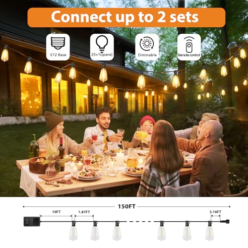150FT Outdoor Lights with Remote