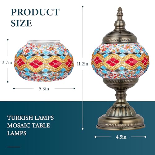 Turkish Mosaic Lamp Stained Glass Table Lamp with Tiffany Style