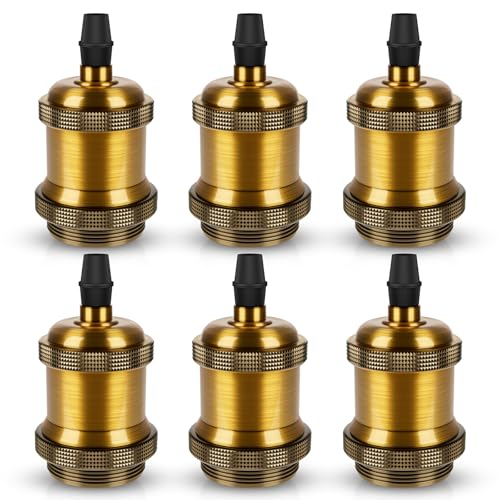 E26 Edison Vintage Lamp Socket for DIY Light (6 Count)