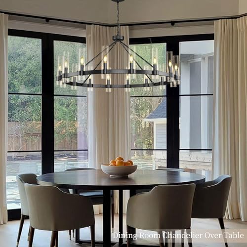Black Wagon Wheel Chandelier
