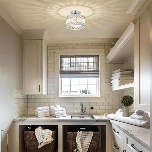 Crystal Chrome Ceiling Light
