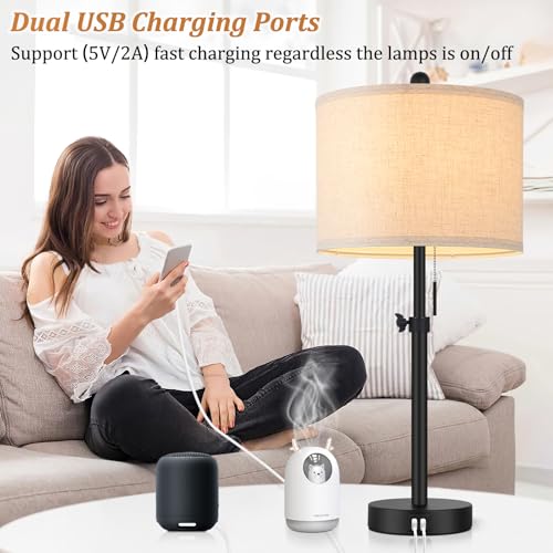 Adjustable Table Lamps for Bedroom Set of 2 (2 Count)