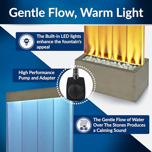 MLT134SL Indoor Floor Bubble Wall Water Fountain with Color