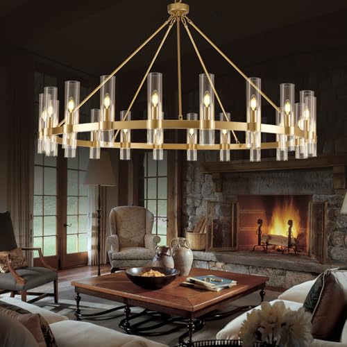 Gold Wagon Wheel Chandelier (20 Count)