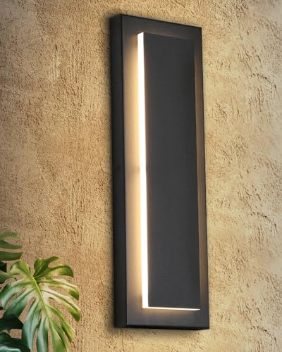 1 Pack Modern LED Outdoor Wall Lights Black Exterior Porch Lights