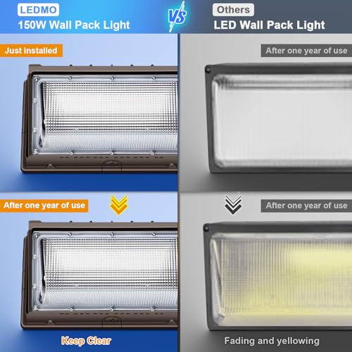 150W LED Wall Pack with Photocell Dusk to Dawn Outdoor Lighting