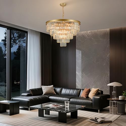 Gold Crystal Chandeliers for Living Room