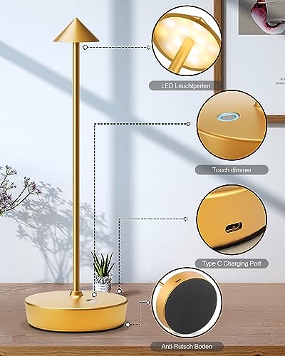 Cordless Table Lamp Rechargeable 6000mAh Battery Outdoor LED Light