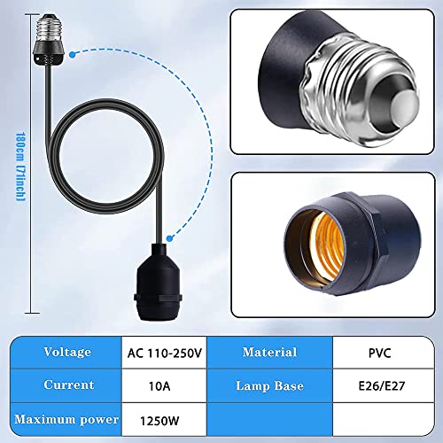 E26 E27 Light Socket Extender Cord