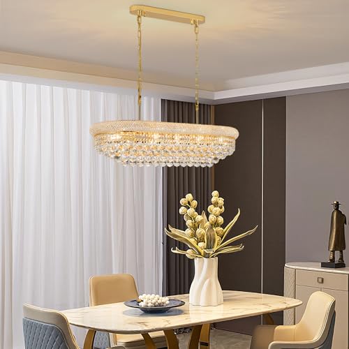 Gold Crystal Chandeliers for Dining Room