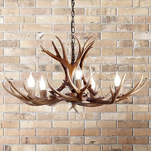 Eldora 5 Light Resin Antler Chandelier 30"