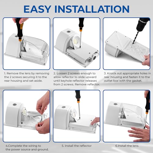 26W LED Wall Pack Light with Dusk to Dawn Sensor 5000k White 2 Pack (2 Count)