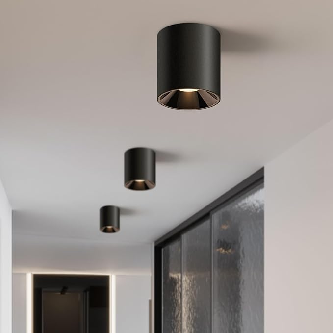 OKELI Modern LED Ceiling Light Fixture Flush Mount COB 20W 4000K Cylinder Ceiling Lights, Dimmable Hallway Lighting Fixtures Ceiling Lamps for Living Room Bedroom Kitchen