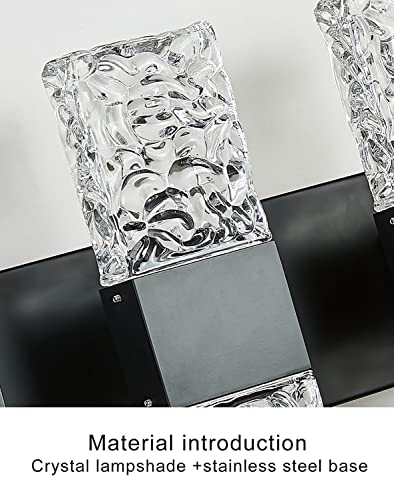 Black Bathroom Light Fixtures Crystal Bathroom Vanity 4 Light Over Mirror Modern LED Wall Light