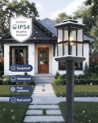 79″ Outdoor Lamp Post Light with Warm Bulb