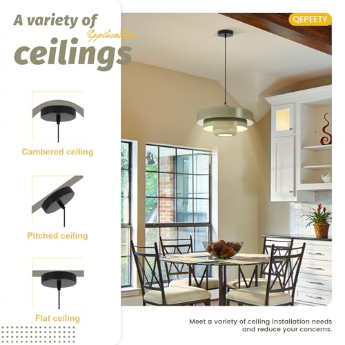 Olive‑Green Hanging Pendant Light Scandinavian Ceiling Lamp