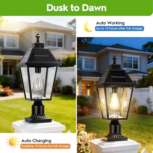 22.5" Large Solar Lamp Post Light