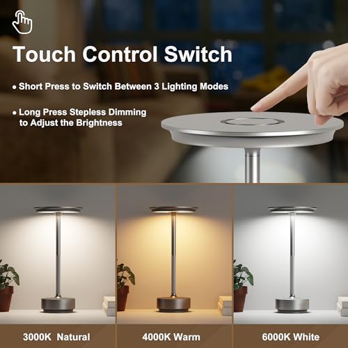 1 Pack Cordless Table Lamps Rechargeable