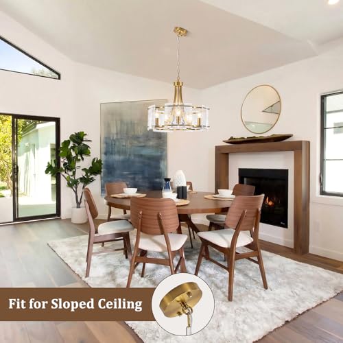 19'' Gold Glass Chandeliers for Dining Room