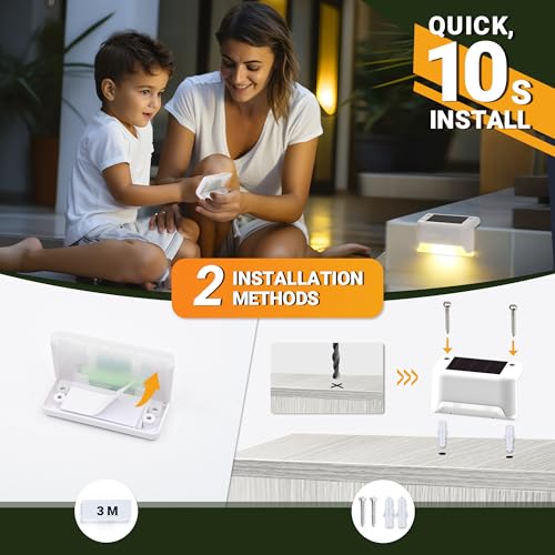Solar Fence Lights Outdoor Waterproof