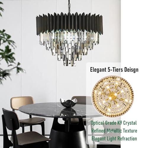 8 Light Large Crystal Chandeliers 24" Dining Room Light Fixture 5