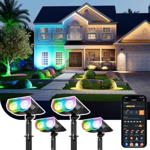 Smart Solar Spot Lights Outdoor SL5C (4 Count)