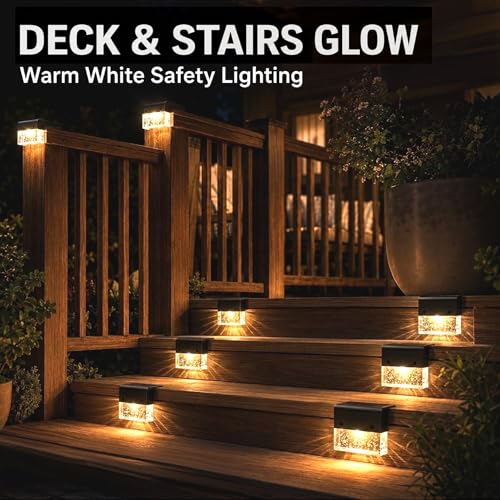 Solar Deck Lights Outdoor 4 Pack (4 Count)