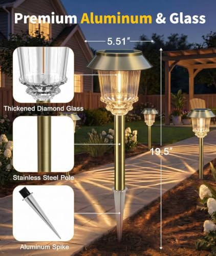 Solar Pathway Lights Outdoor (6 Count)