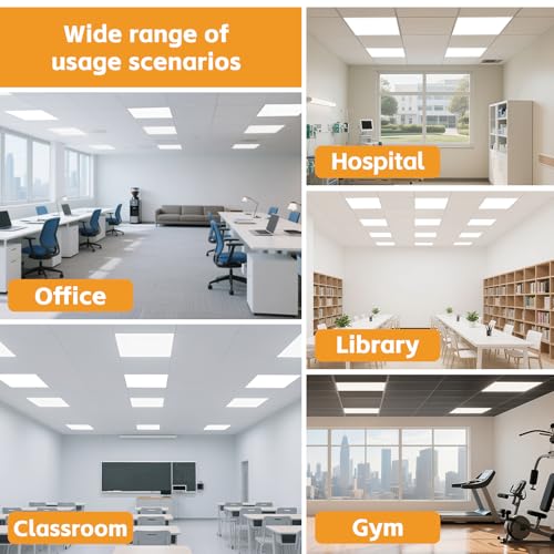 2x2 LED Flat Panel Light Drop Ceiling Office Fixture (8 Count)