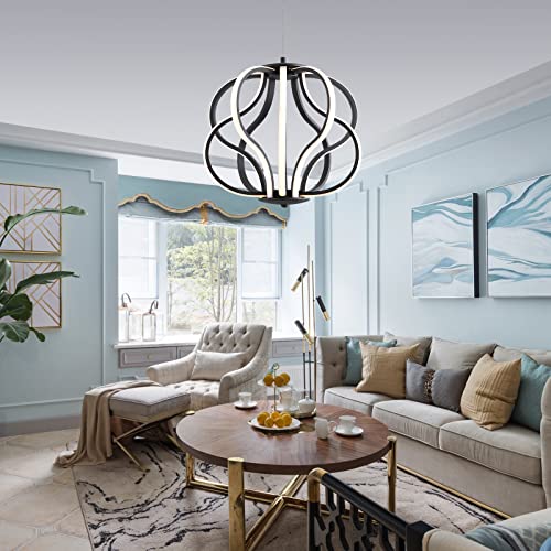 Modern LED Chandelier Acrylic Design Adjustable Hanging Chandelier Easy Install Suitable for Dining Room Living Room Bedroom Kitchen and Corridor