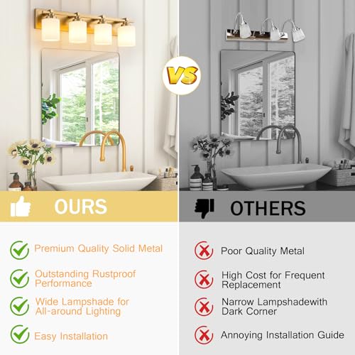 Modern Bathroom Light Fixtures Over Mirror (4 Count)