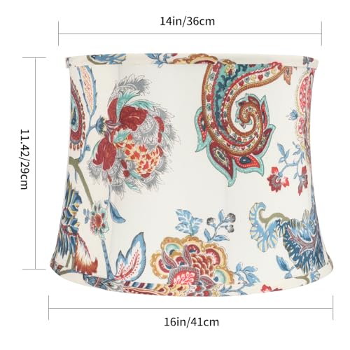 White with Paisley Print Large Lamp shades
