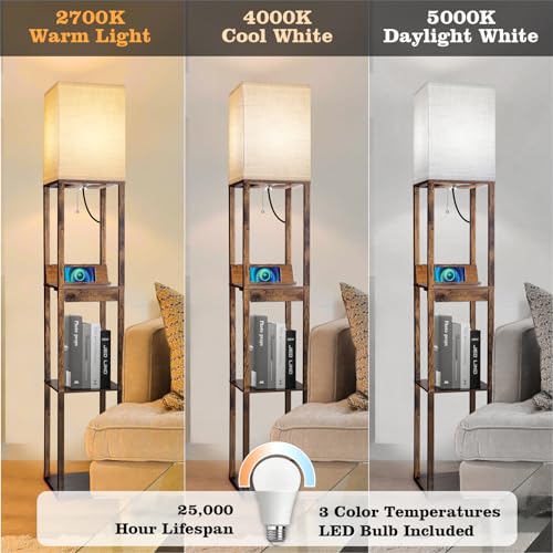 Floor Lamp with Shelves